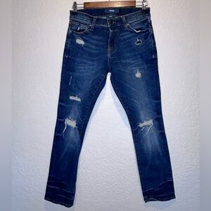 AERO Dark Wash Distressed Skinny Jeans Size 27/28